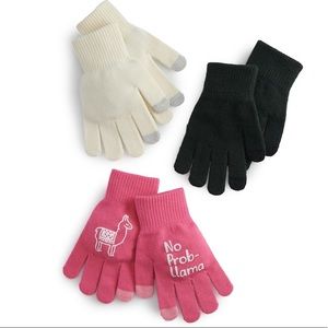 So Cold Weather Graphic 3PK Tech Glove NO PROB - LLAMA.